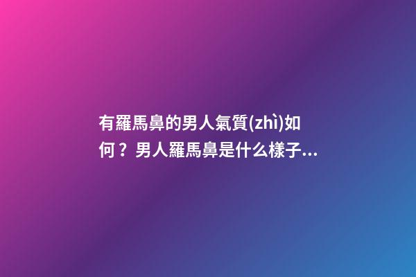 有羅馬鼻的男人氣質(zhì)如何？男人羅馬鼻是什么樣子？